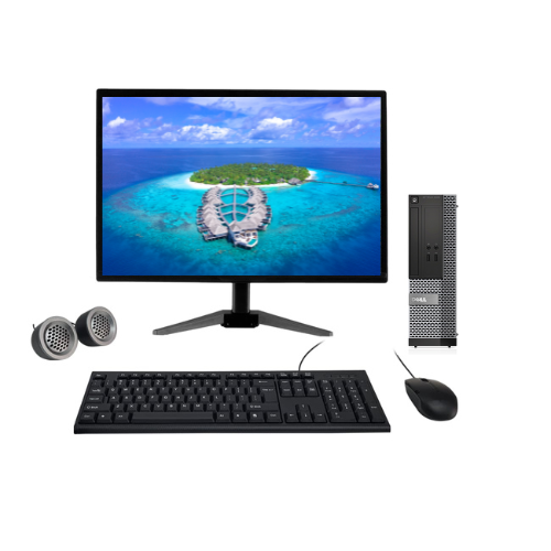 Dell OptiPlex 3010 SFF All-in-One Desktop Computer Set | Intel i3-3rd Gen | 19" HD LCD Monitor| Wired KB & Mouse | Speakers | WiFi | Win 10 Pro | Refurbished