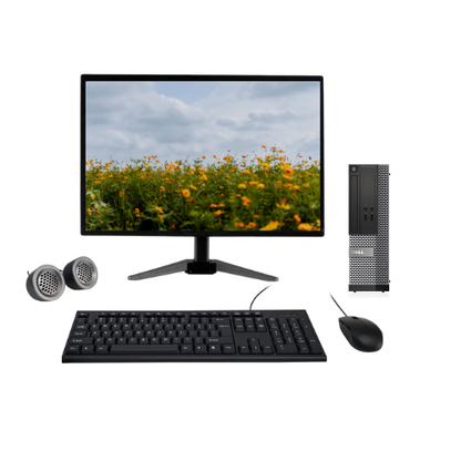 Dell OptiPlex 3020 SFF All-in-One Desktop Computer Set | Intel i3-4th Gen | 19" HD LCD Monitor| Wired KB & Mouse | Speakers | WiFi | Win 10 Pro | Refurbished