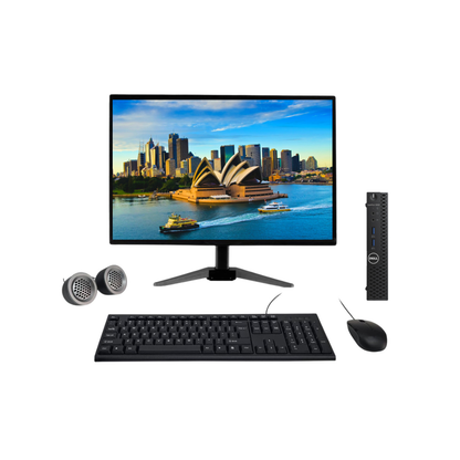 Dell OptiPlex 3050 Mini PC All-in-One Desktop Computer Set | Intel i5-7th Gen | 19" HD LCD Monitor| Wired KB & Mouse | Speakers | Wifi | Win 11 Pro | Refurbished