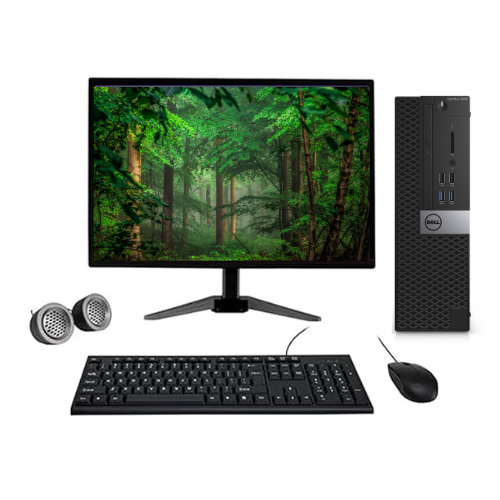 Dell OptiPlex 3046 SFF All-in-One Desktop Computer Set | Intel i5-6th Gen | 19" HD LCD Monitor| Wired KB & Mouse | Speakers | WiFi | Windows 11 Pro | Refurbished